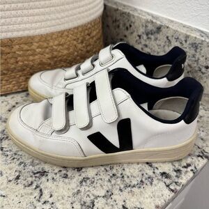 SOLD Veja White and Black V-Lock Velcro Sneakers
